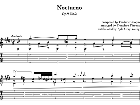 New classical guitar tablature available!