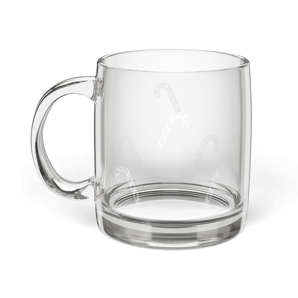 Thumbnail: Candy Cane Icon Engraved Glass Coffee Mug