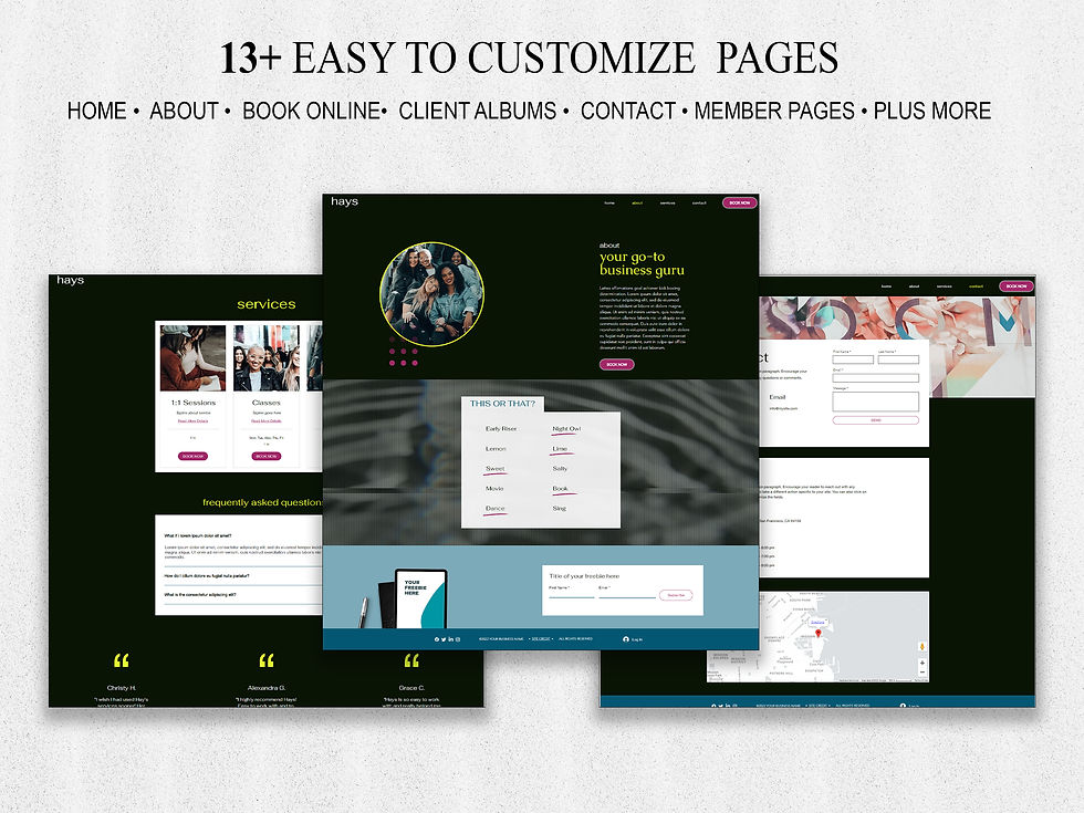 Thumbnail: What is included Hays Wix eCommerce Website Template for Coaches, Consultants, Creatives