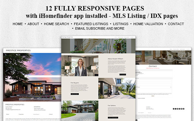 Thumbnail: Prestige Properties Wix Template ihomefinder app integration