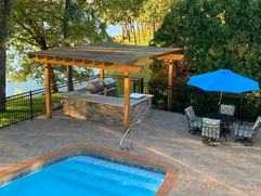 pool pavers and outdoor kitchen in Lakew