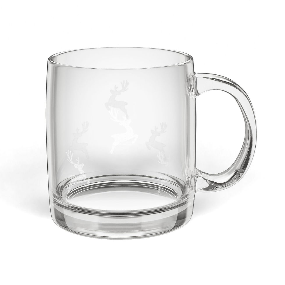 Thumbnail: Reindeer Icon Engraved Glass Coffee Mug