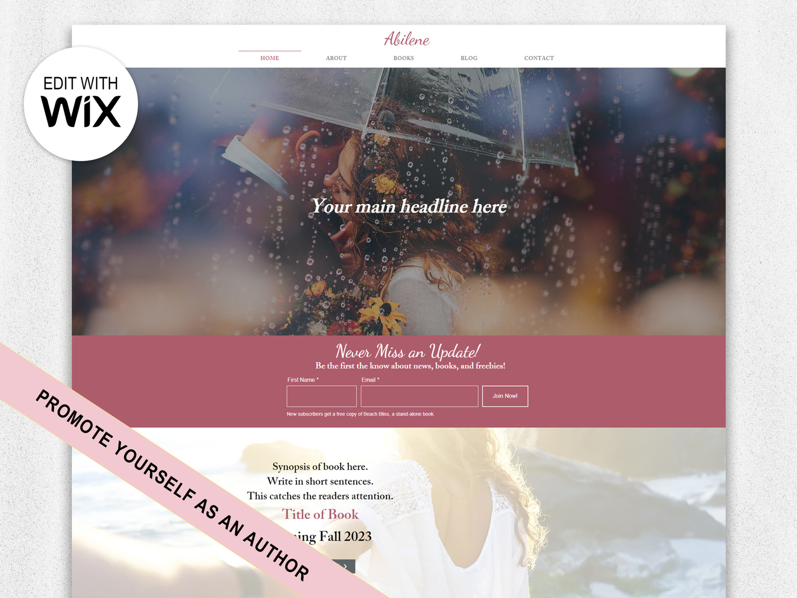 Abilene Wix Website Template for Authors