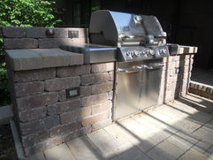 Built-in grill surround for Weber Grill.