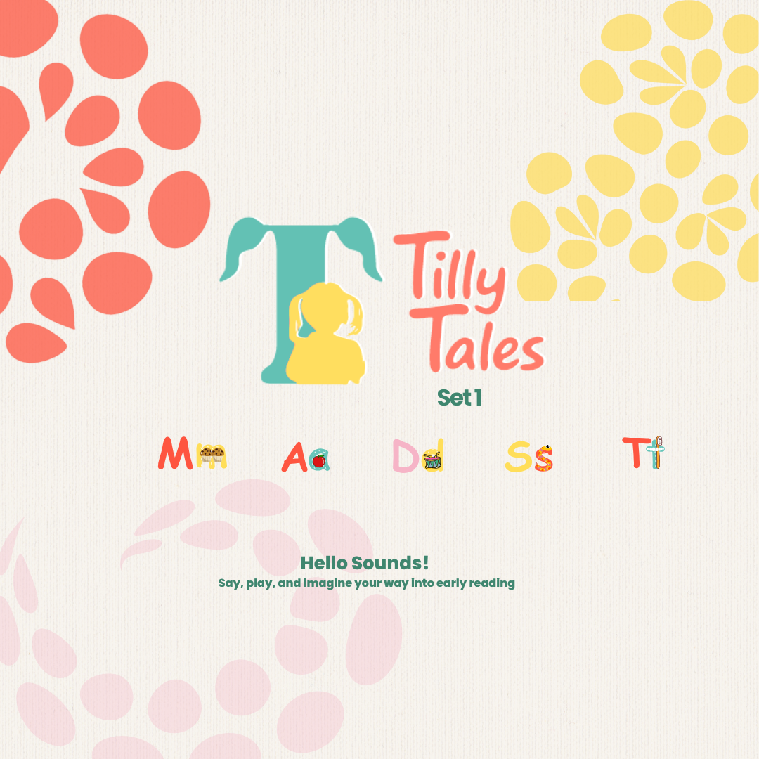 Set 1: m, a, d, s, t | Tilly Tales Phonics Flashcards