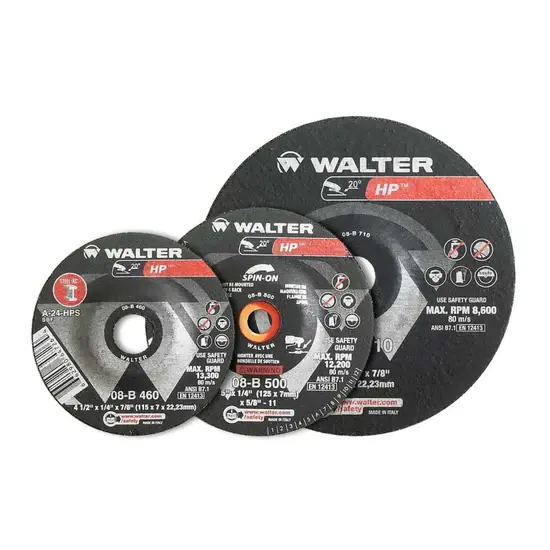 Meule Walter HP haute performance pour acier et inox - Disque de meulage industriel 1/4 pouce disponible chez PSDL Laurentide