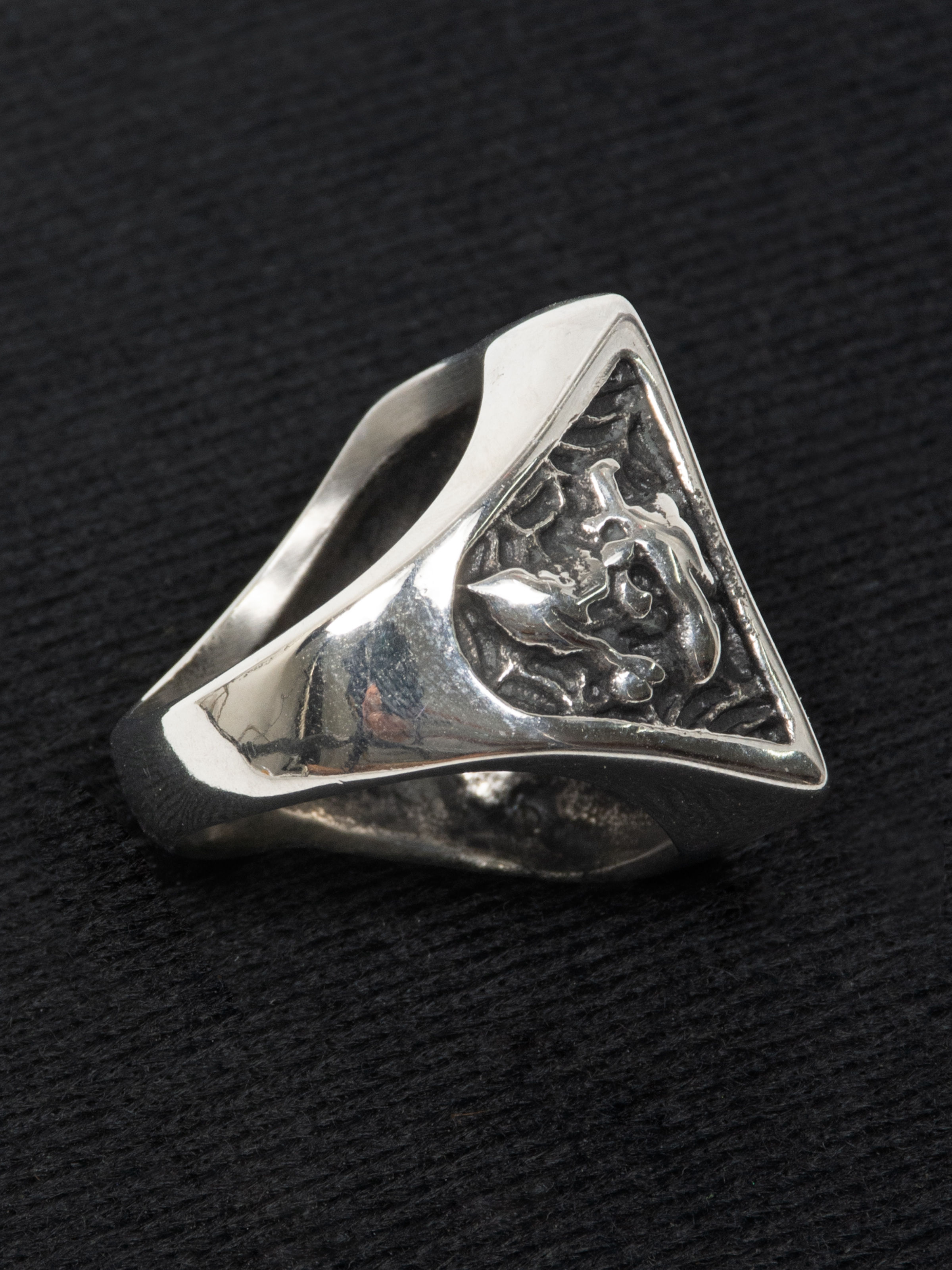 Vintage Silver ring Crazy Skull