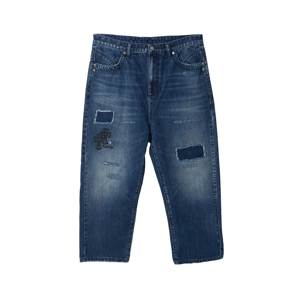縮圖：FRFX DOUBLE CROSS DISTRESSED JEANS - FFDM14