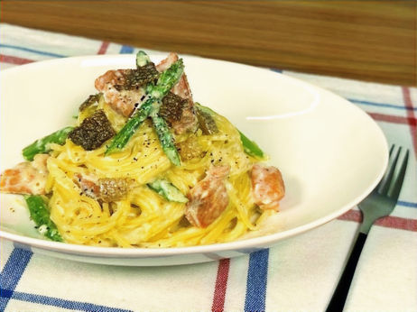 ワンパン♪さけボナーラ【動画】