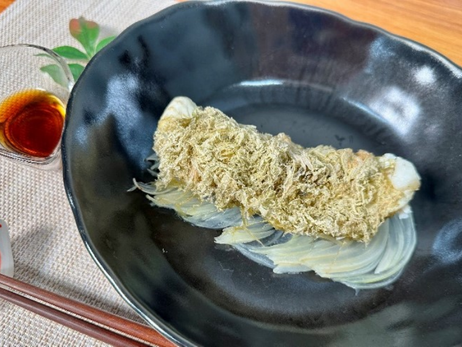 すずきのとろろ昆布レンジ蒸し