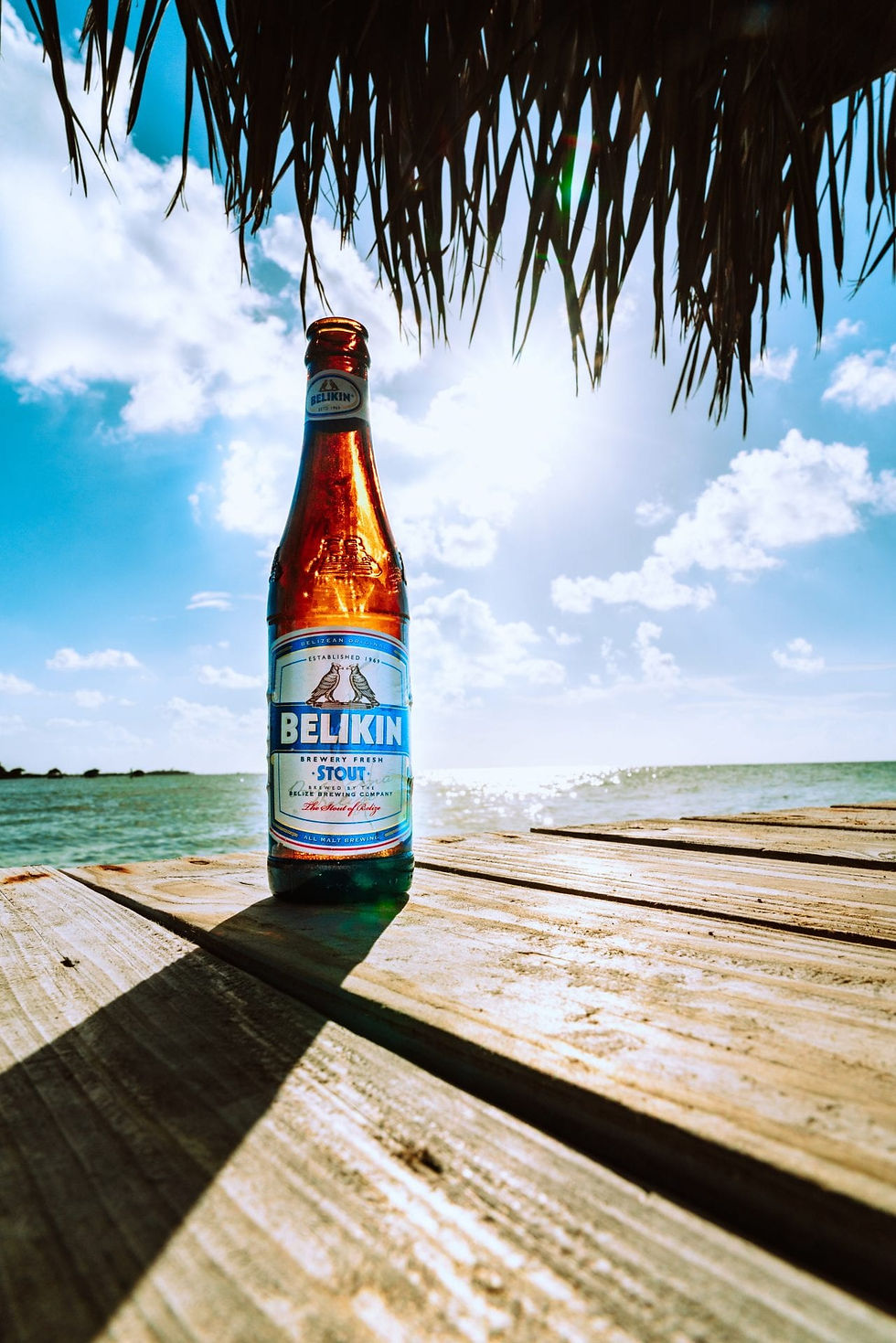 Belikin beer on a private island for rent in Belize King Leweys Island Resort