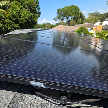 Residential solar panels after cleaning in Pinellas County FL