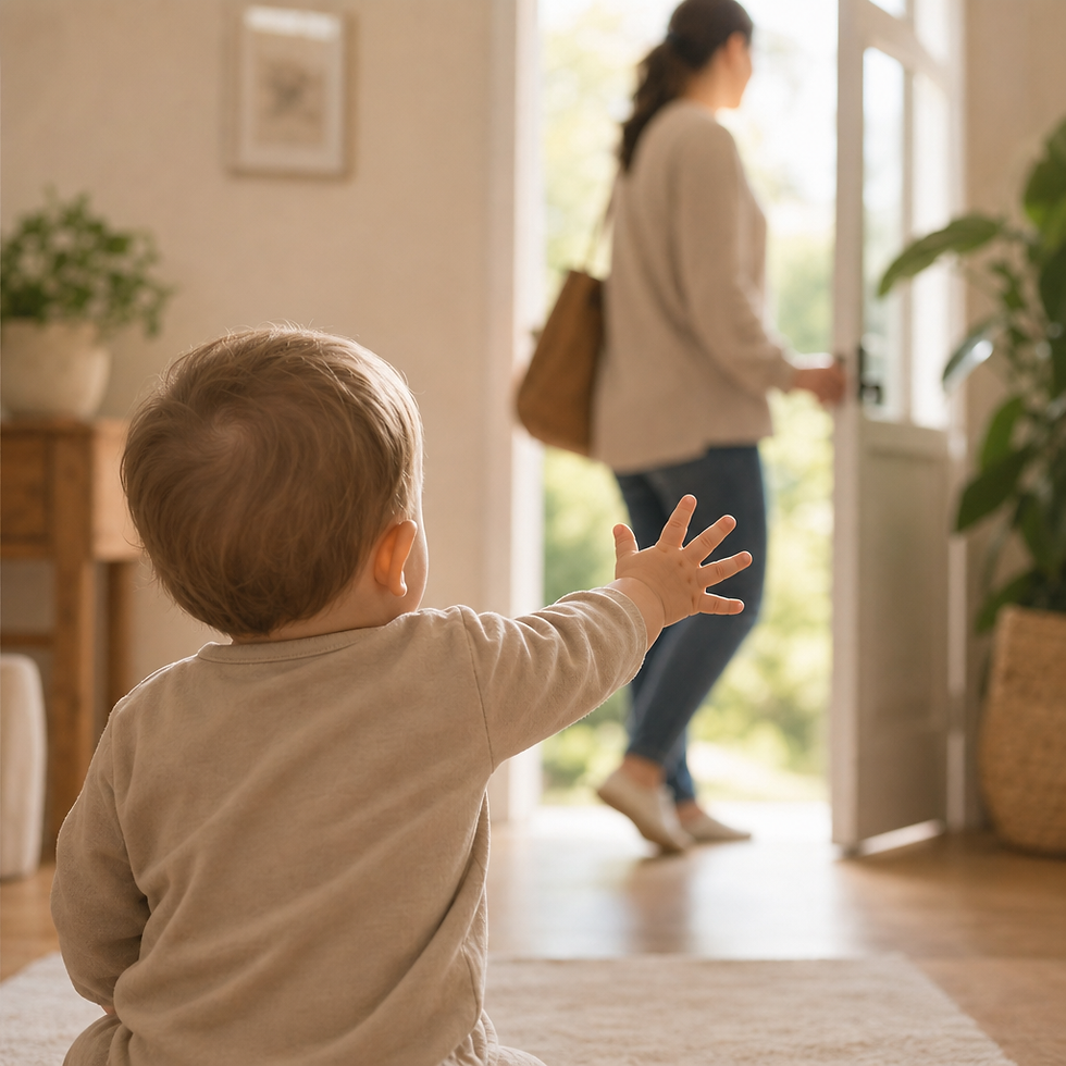 toddler reaching for parent during separation