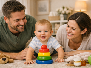 Parent and toddler playing during daily activity