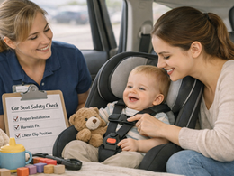 mom installing infant car seat safely