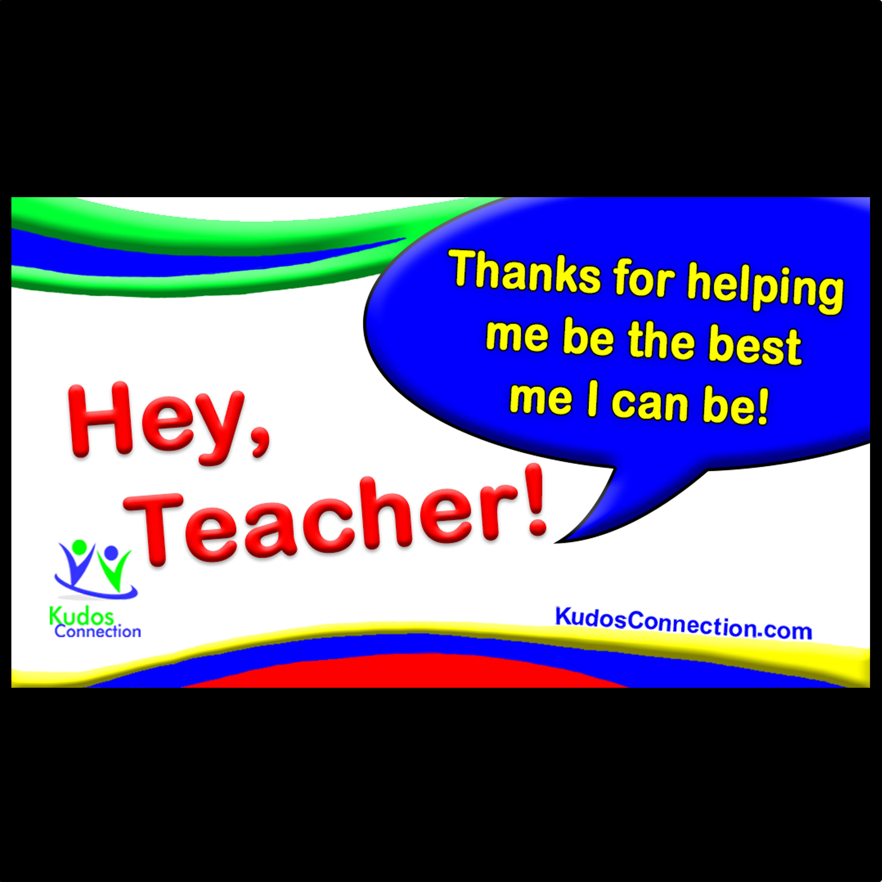 "Thank you, teacher" Kudos cards (Set of 10 cards)