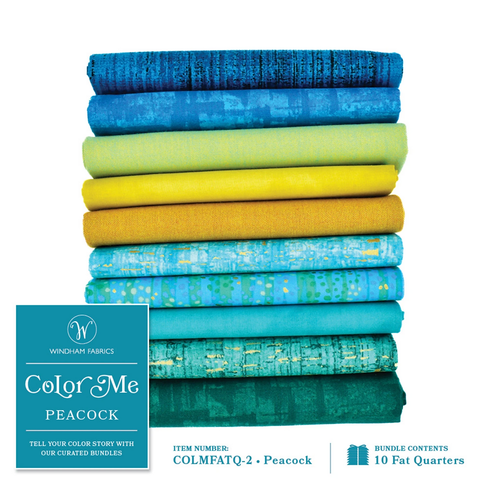 Color Me - Peacock Fat Quarter Bundle by Windham - 10pcs