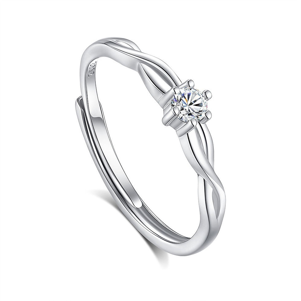 Thumbnail: S925 sterling silver couple engagement ring