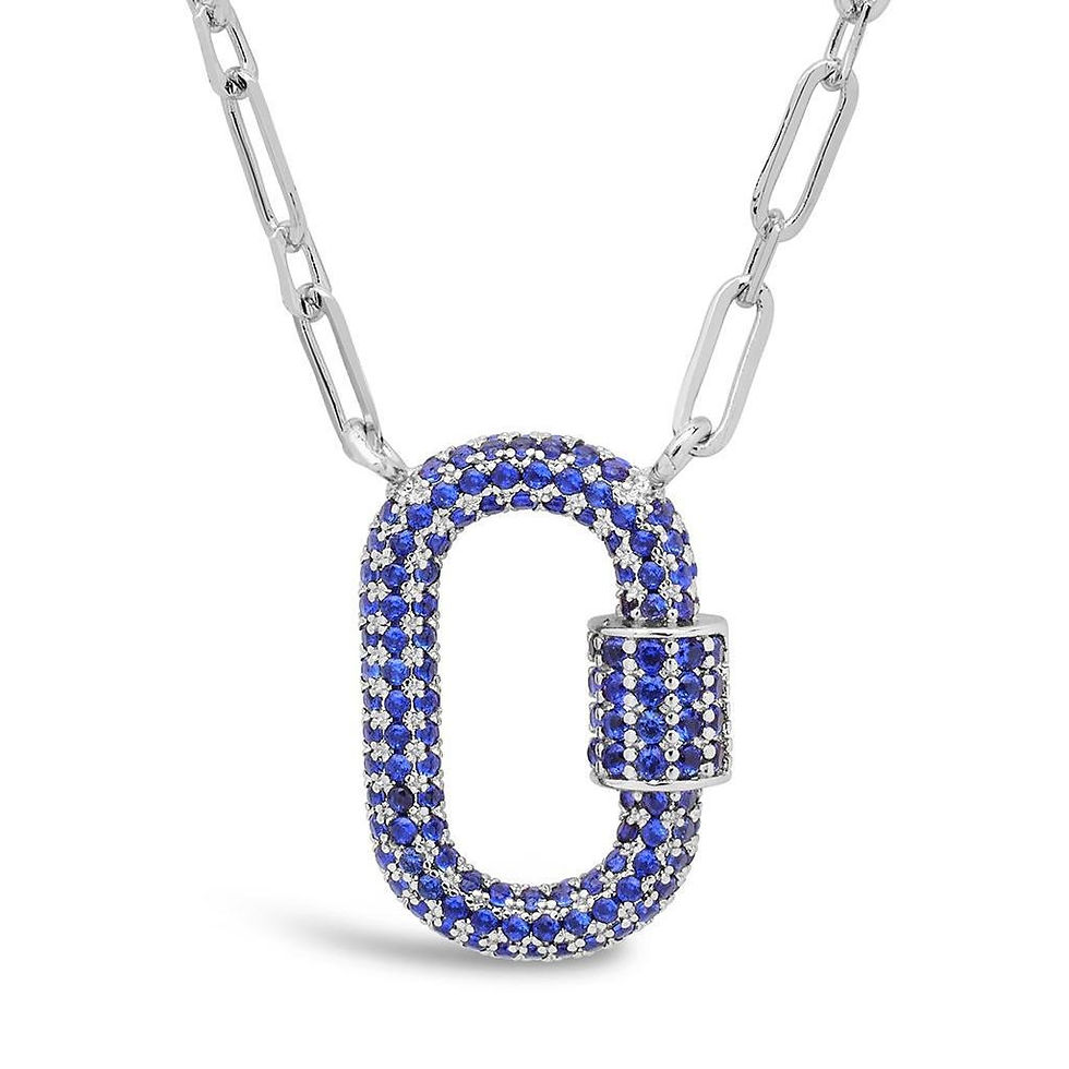 Thumbnail: Geometric diamond carabiner detachable pendant necklace