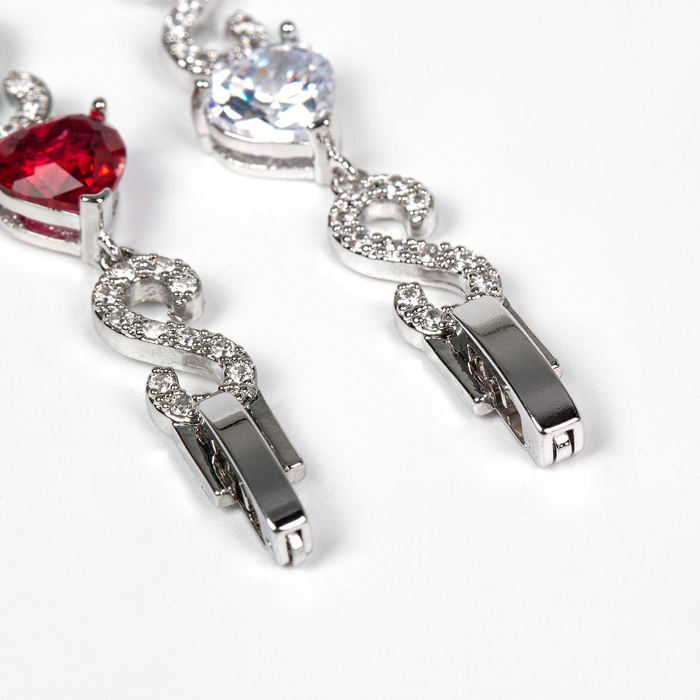 Thumbnail: S925 Silver Number-Spliced ​​Heart & Cubic Zirconia Bracelet