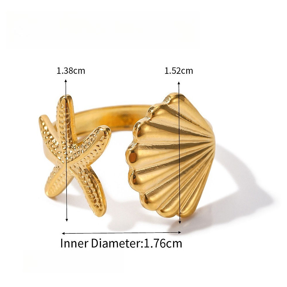 Thumbnail: Starfish Shell Titanium Steel Ring