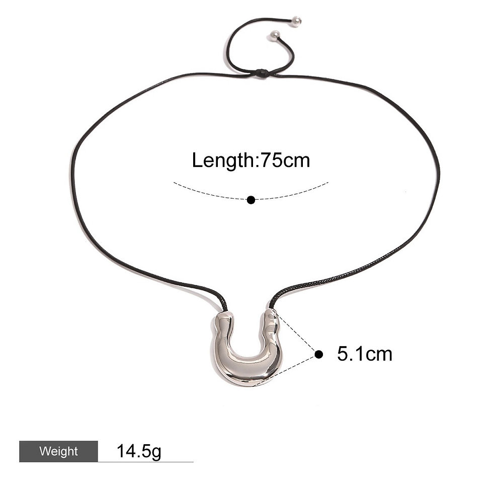 Thumbnail: 18K Gold U-Shaped Simple Pendant Necklace