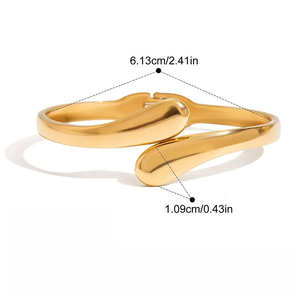 Thumbnail: 18k gold plated titanium steel bracelet with a spring clasp.