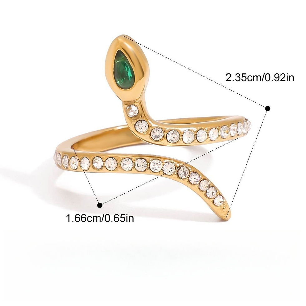 Thumbnail: 18K gold and titanium steel snake ring