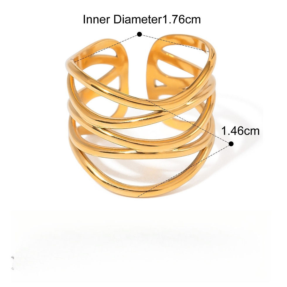 Thumbnail: 18K Gold Luxury Titanium Steel Ring