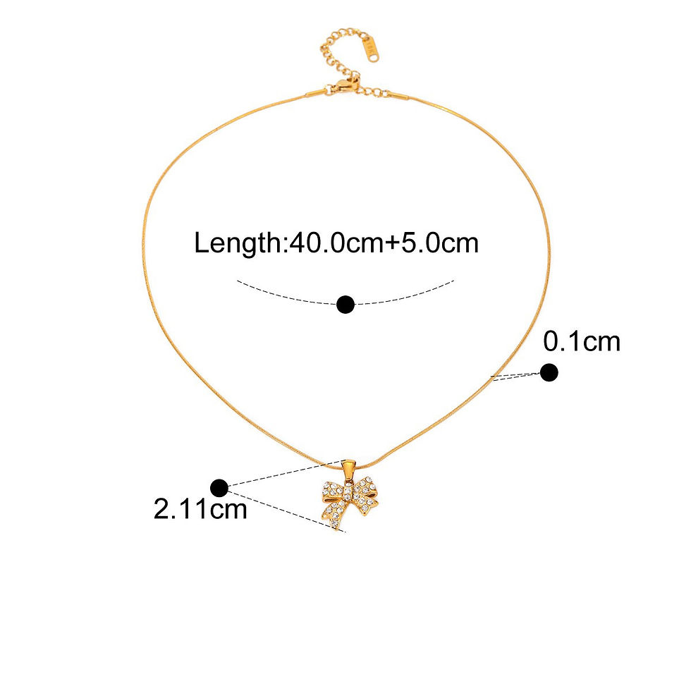 Thumbnail: 18K Gold Exquisite Dazzling Bow Diamond Design Necklace Ring Set