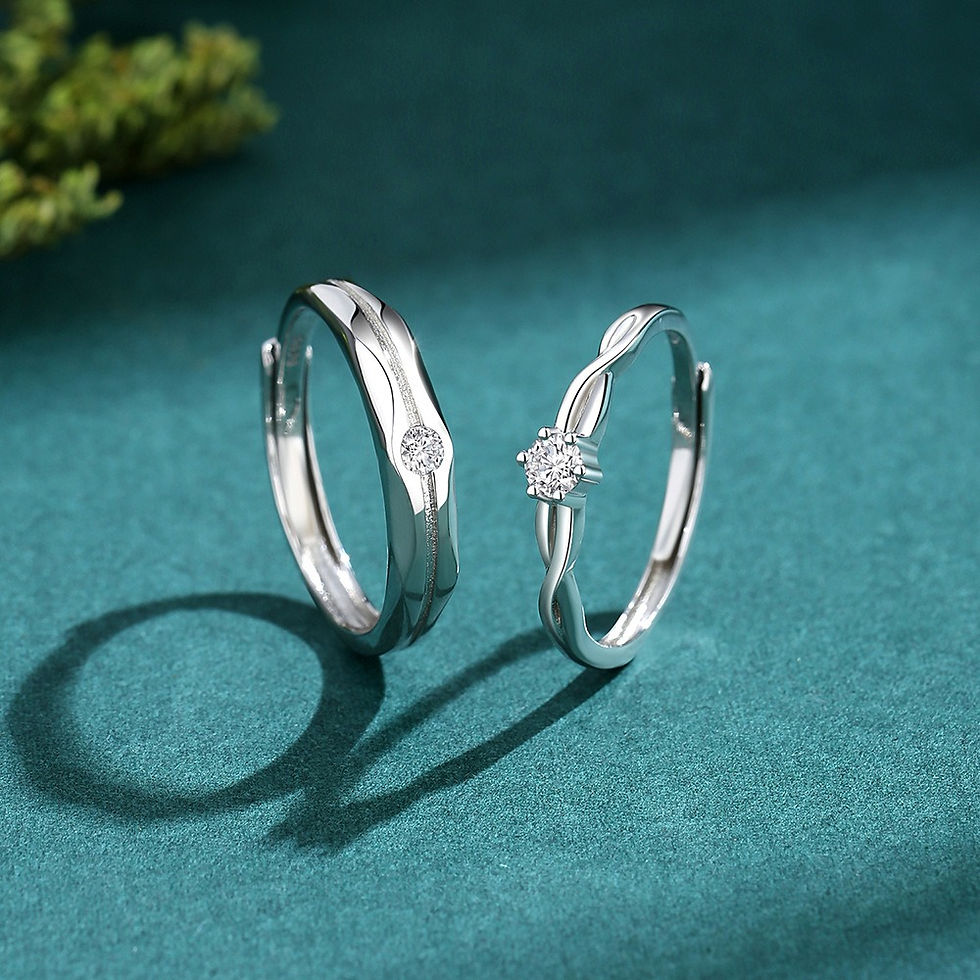 Thumbnail: S925 sterling silver couple engagement ring