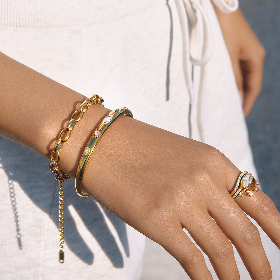 Thumbnail: Colorful Zircon Open Bangle Collection