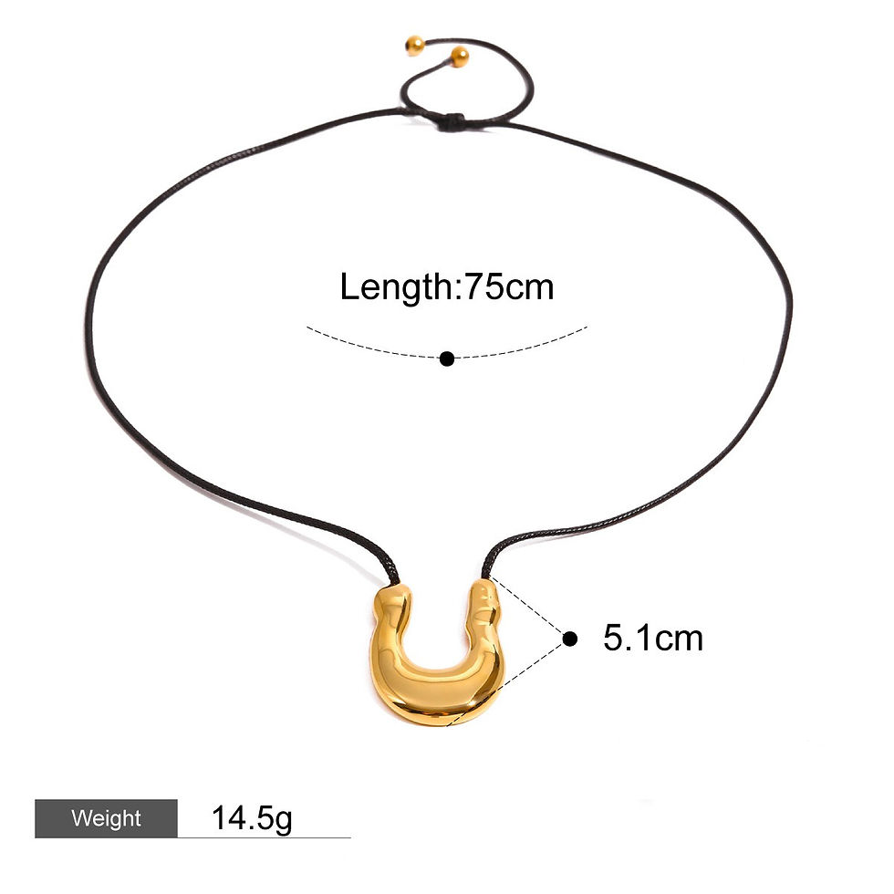Thumbnail: 18K Gold U-Shaped Simple Pendant Necklace