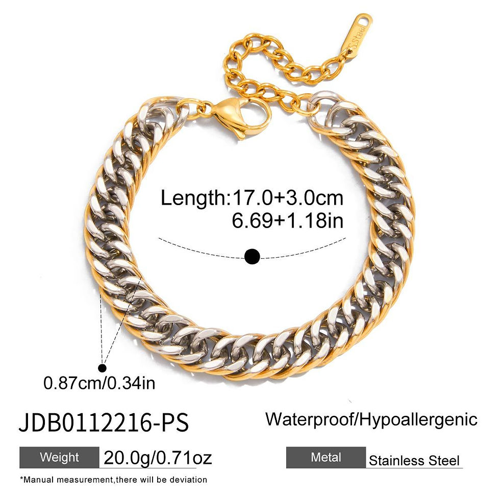 Thumbnail: Stainless Steel Cuban Chain Bracelet
