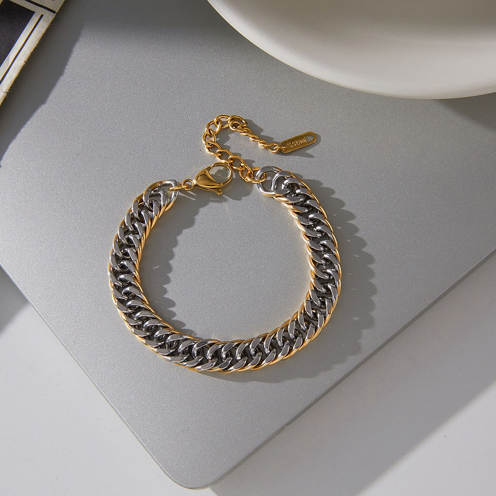 Thumbnail: Stainless Steel Cuban Chain Bracelet