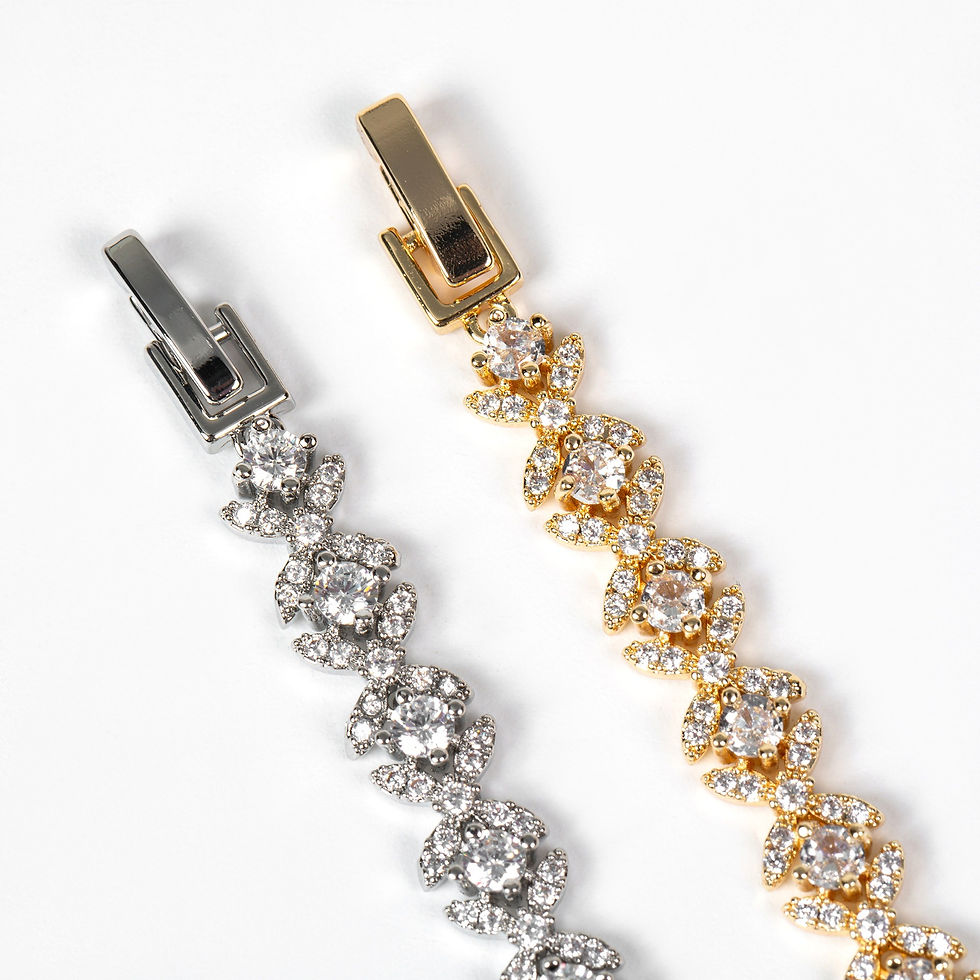 Thumbnail: Small Cross Cubic Zirconia Bracelet