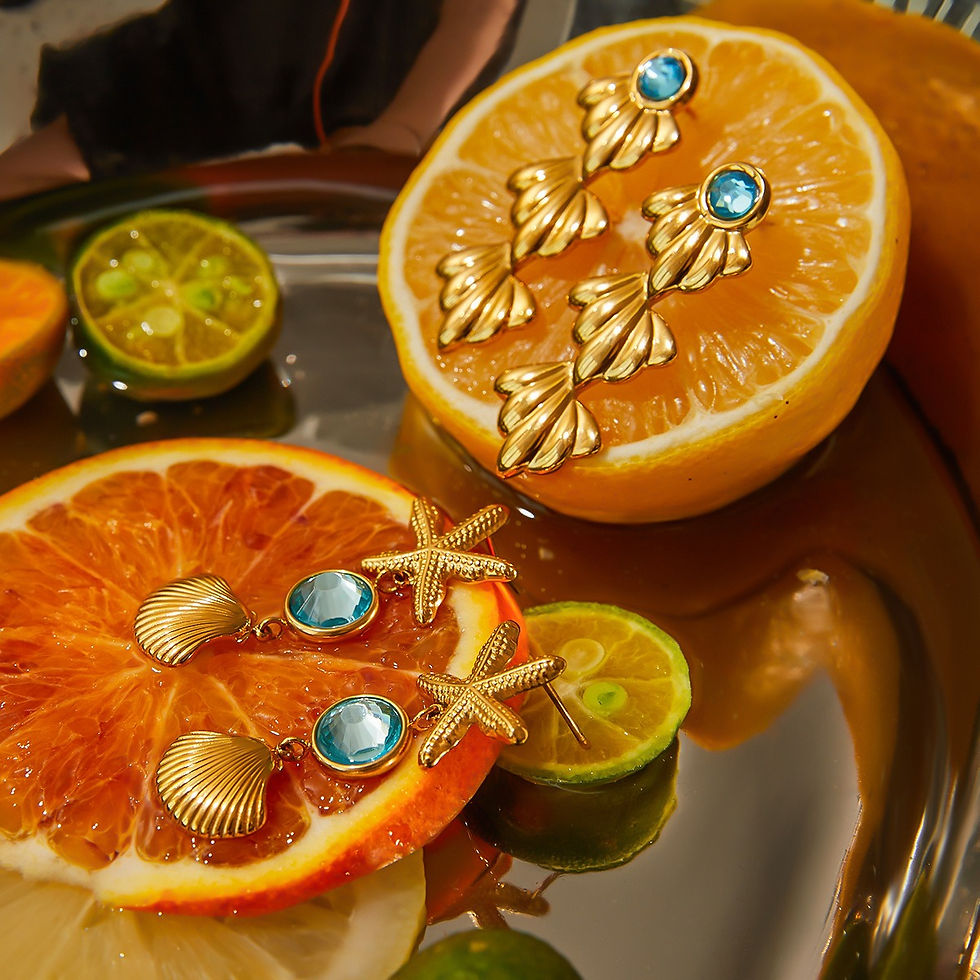 Thumbnail: 18K gold lightweight luxury earrings and rings