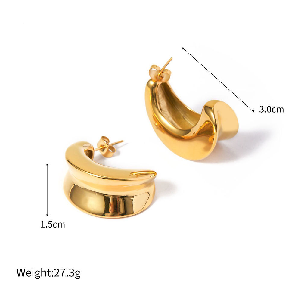 Thumbnail: 18k gold crescent-shaped design trendy and personalized earrings