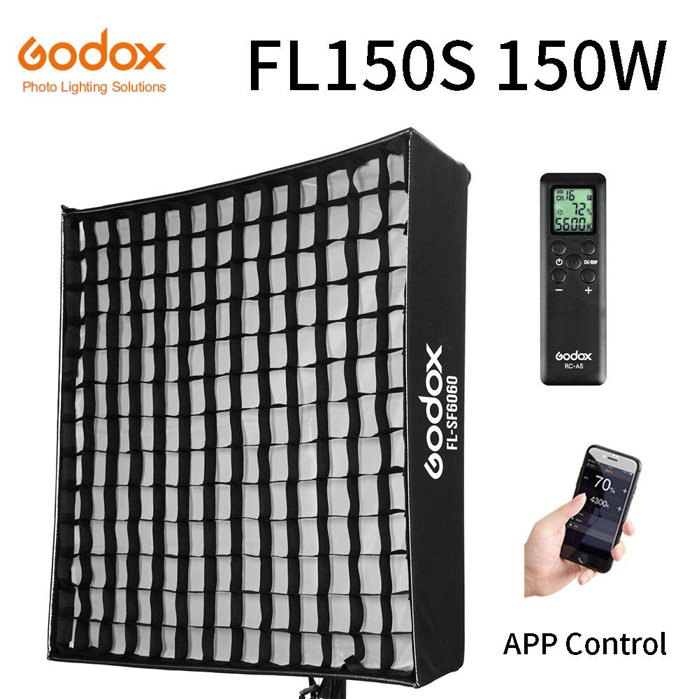 Постоянный свет Godox FL150S с софтбоксом
