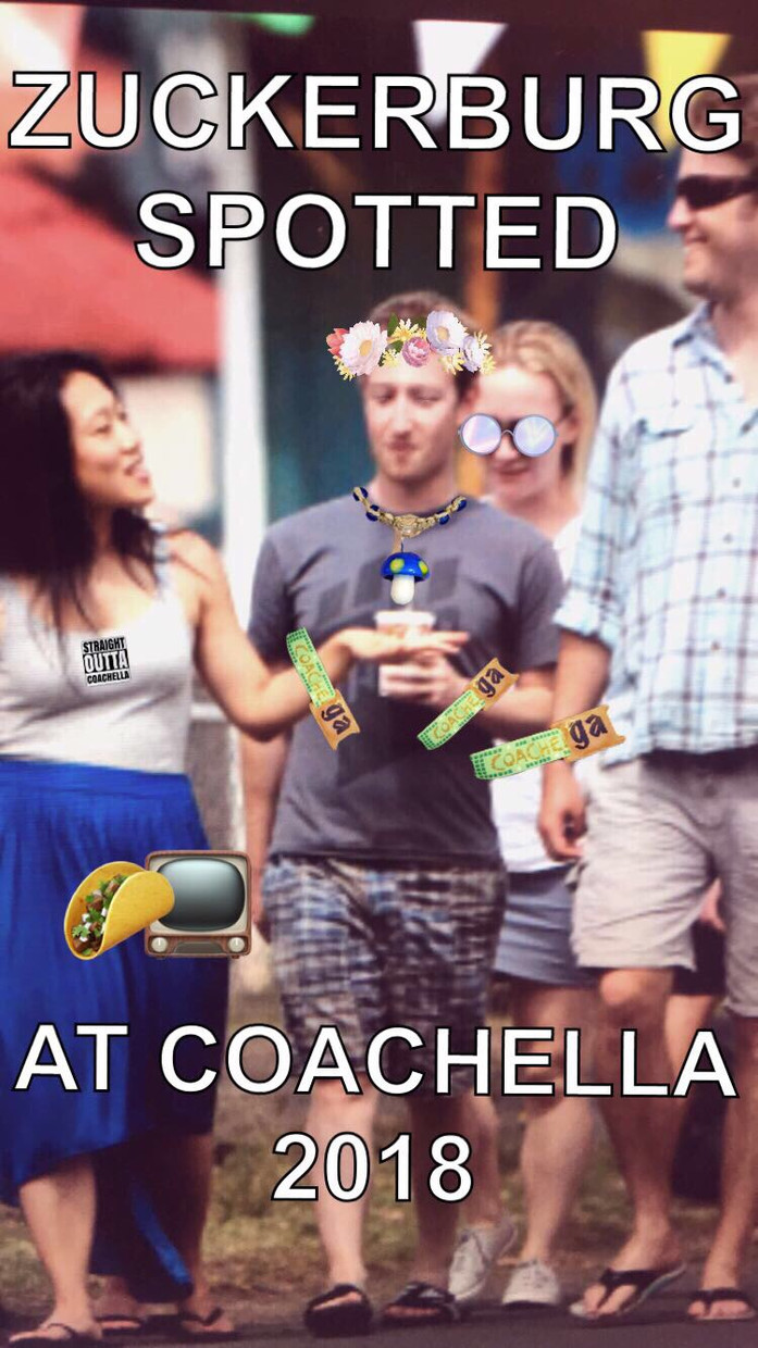 MARK ZUCKERBERG SPOTTED AT COACHELLA 2018