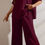 Thumbnail: Woman solid maroon top and pants