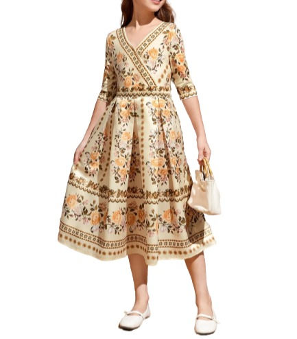 Thumbnail: Floral golden dress