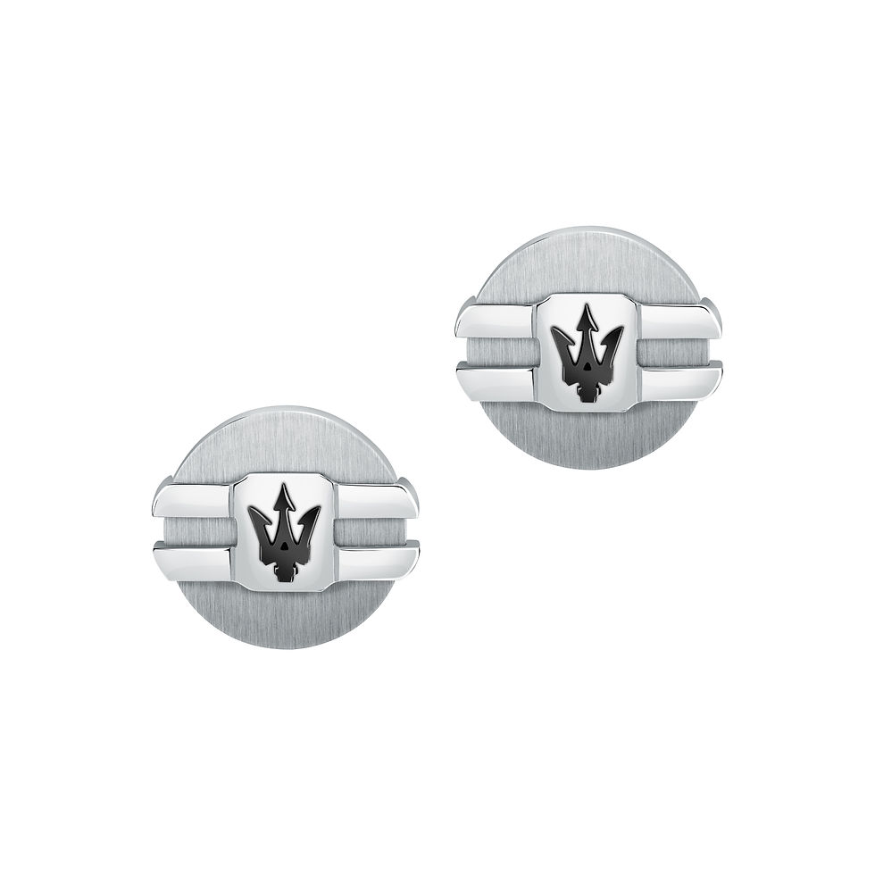 Thumbnail: MASERATI J CUFFLINKS STEEL+IP BLACK