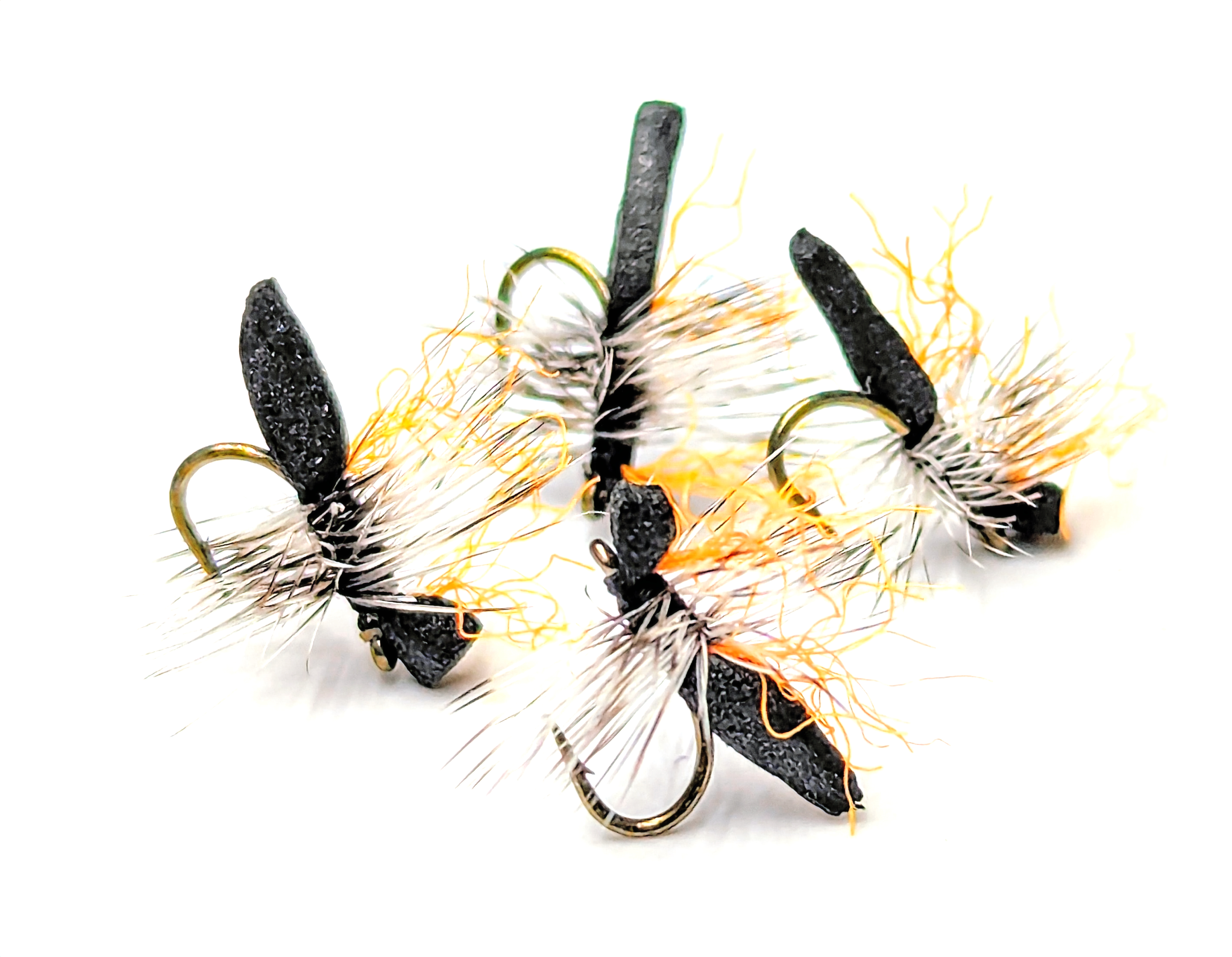 A foam-body grasshopper pattern for summer basin fishing.
