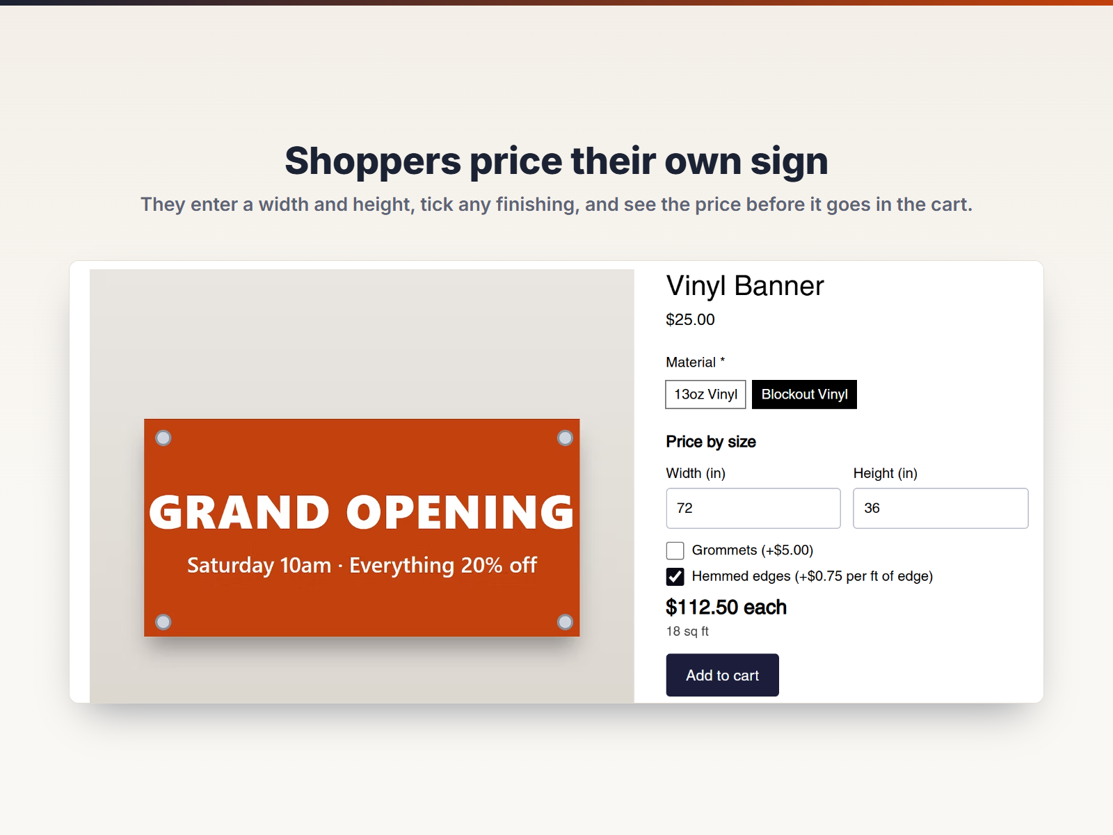 Sign Price Calculator screenshot 1