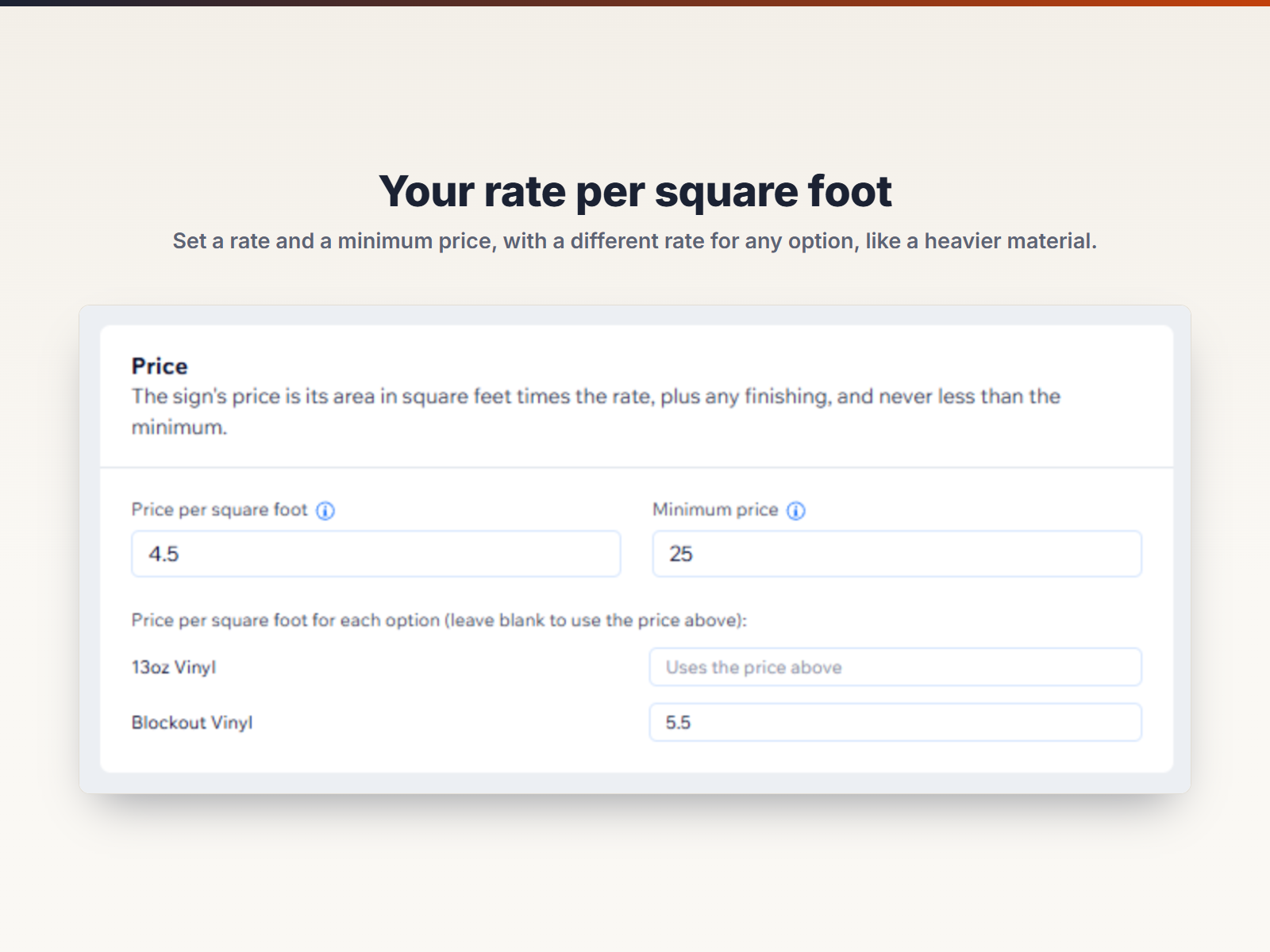 Sign Price Calculator screenshot 3