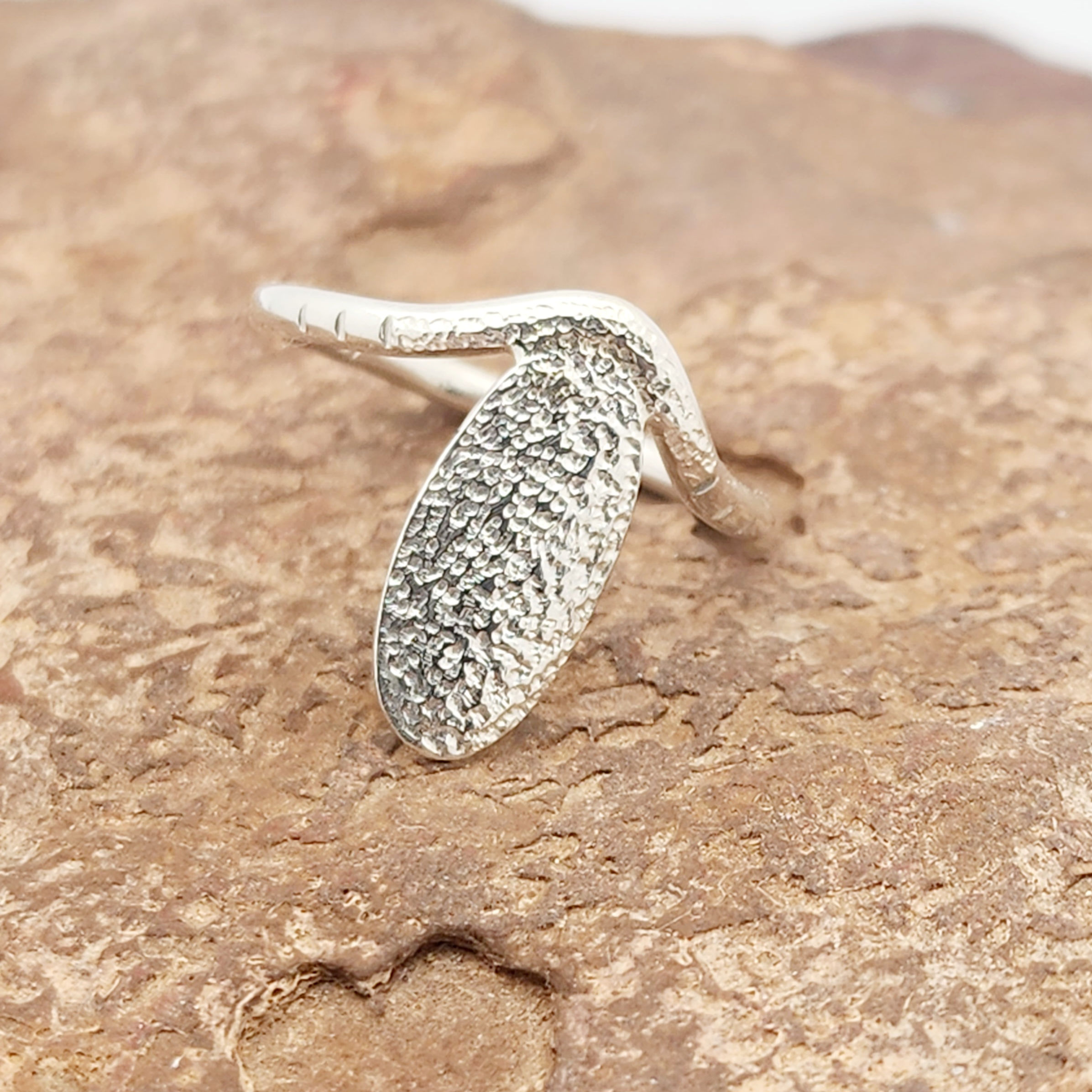 Sterling silver textured ring