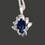 Thumbnail: Sterling Silver Sapphire & CZ Pendant