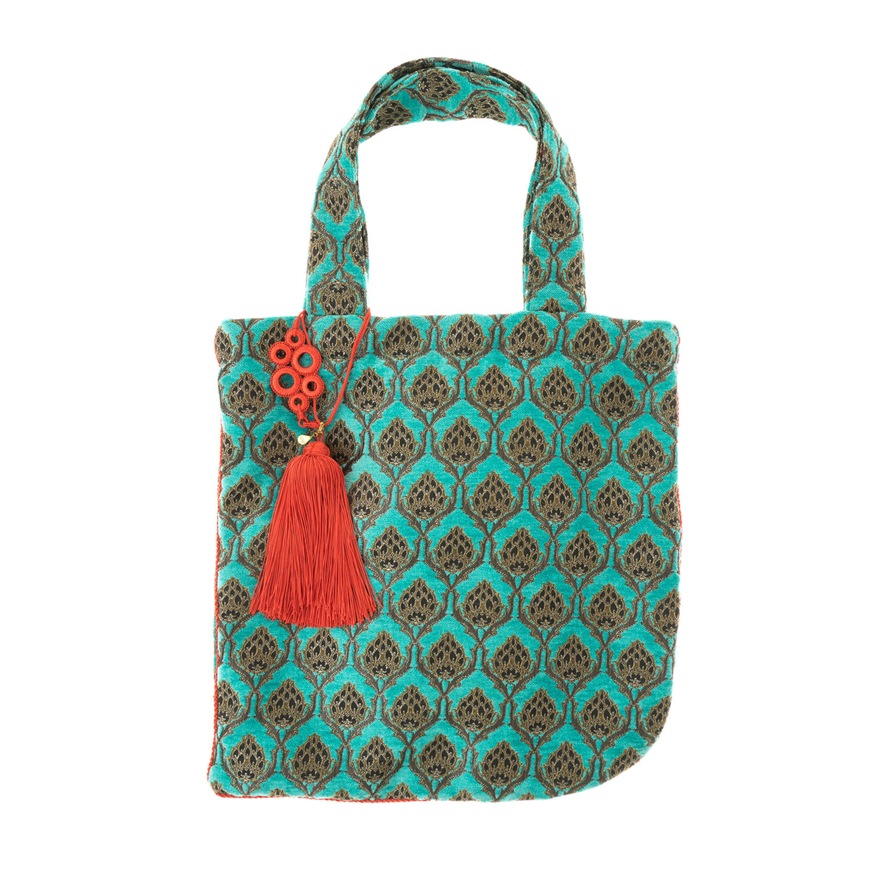 ポシェタトート〈インディアピーコック/ターコイズ〉