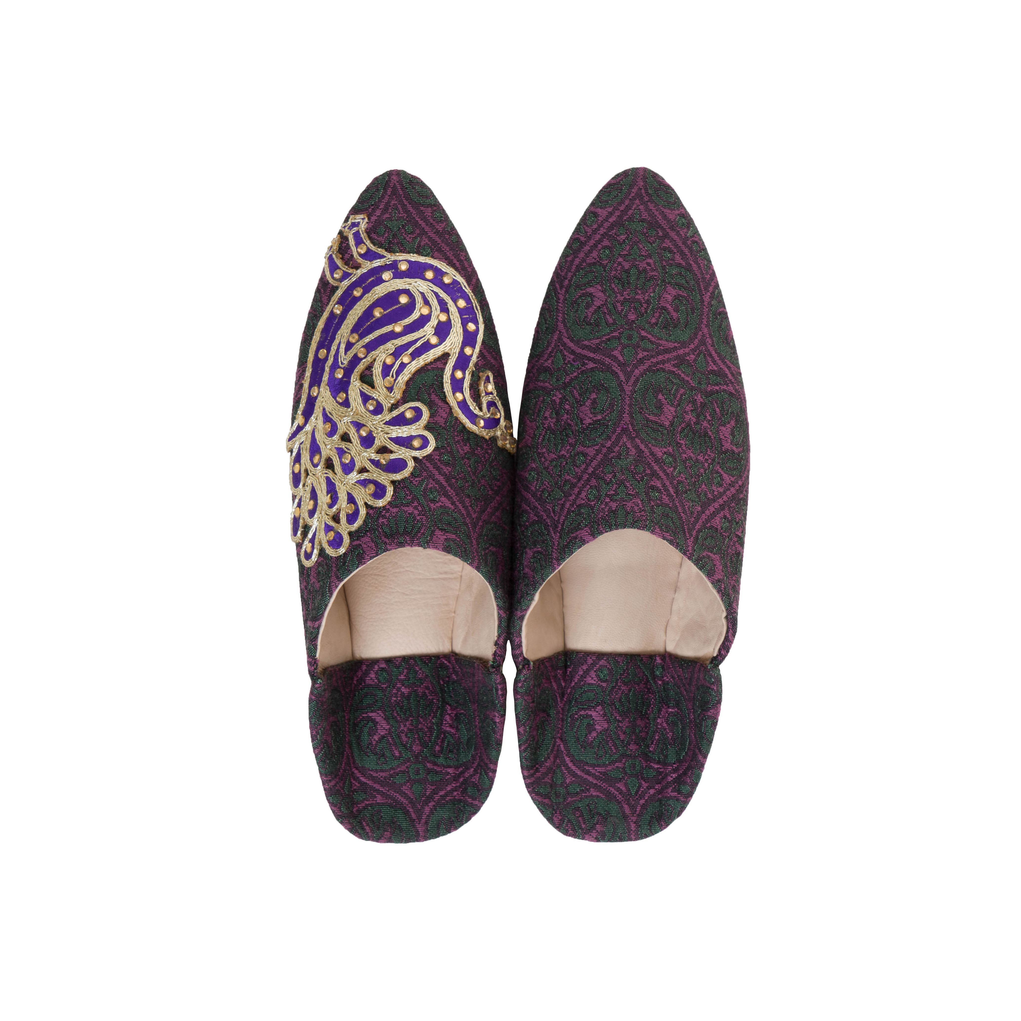 〔laRihla〕バブーシュ・マハラニ〈孔雀/パープル〉